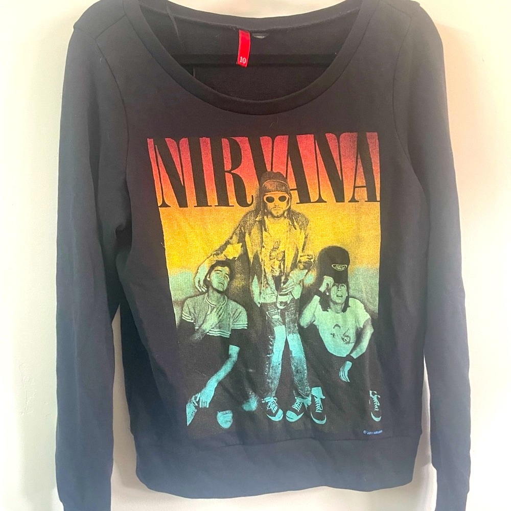 H&M Black Nirvana Graphic Sweater